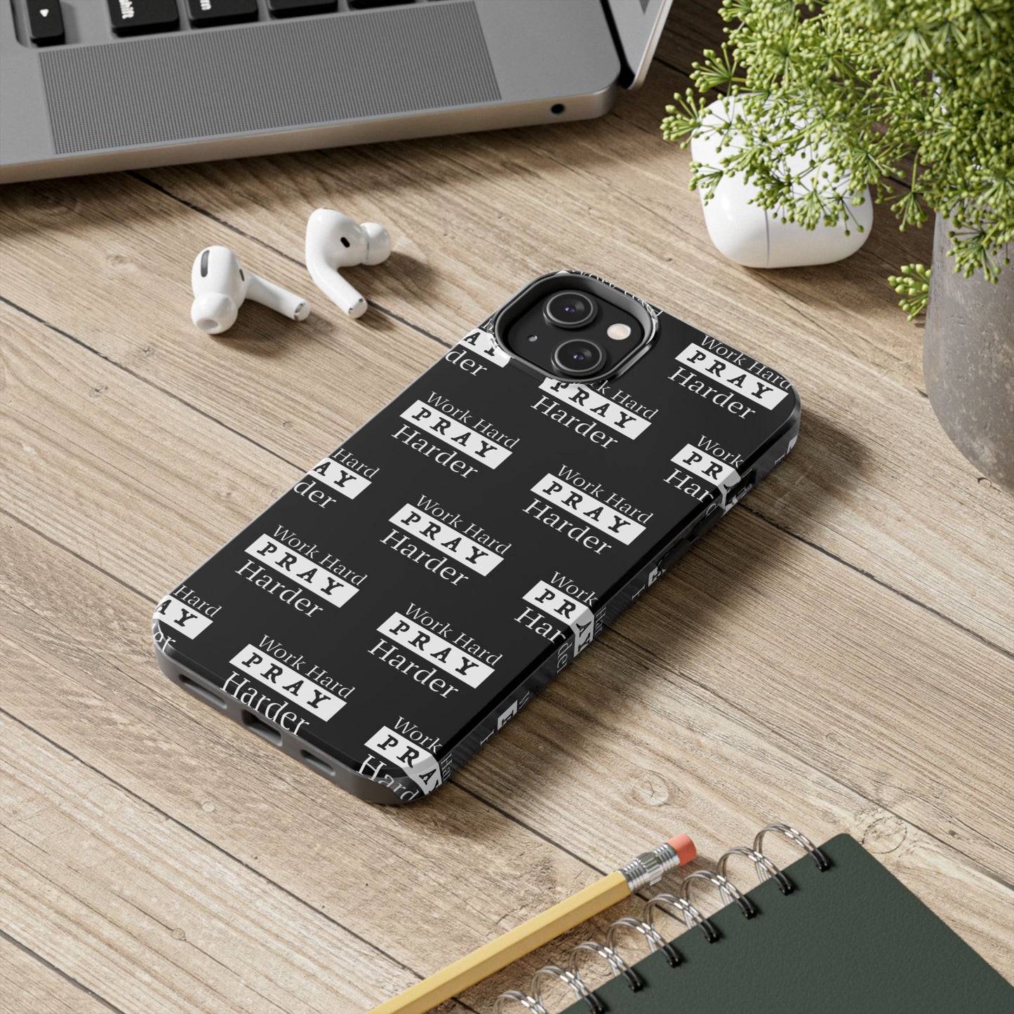 Work Hard iPhone Phone case (black)