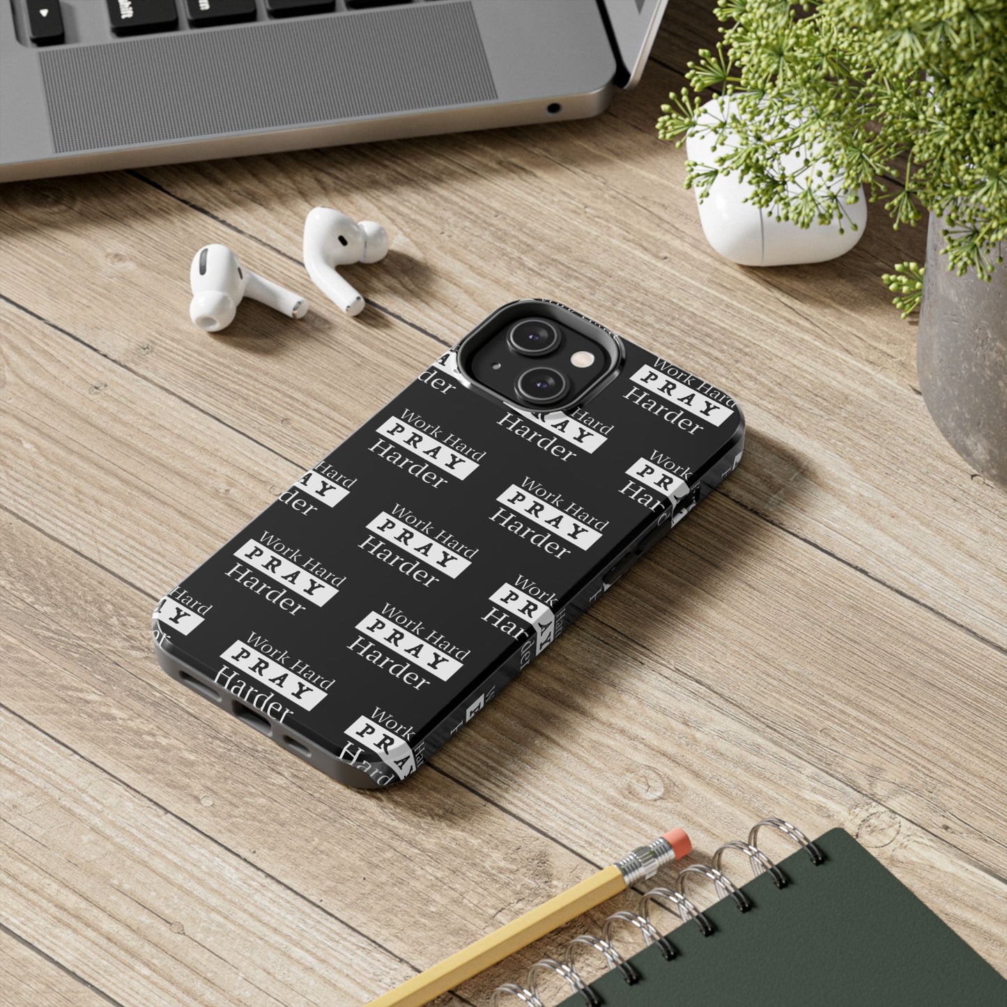 Work Hard iPhone Phone case (black)