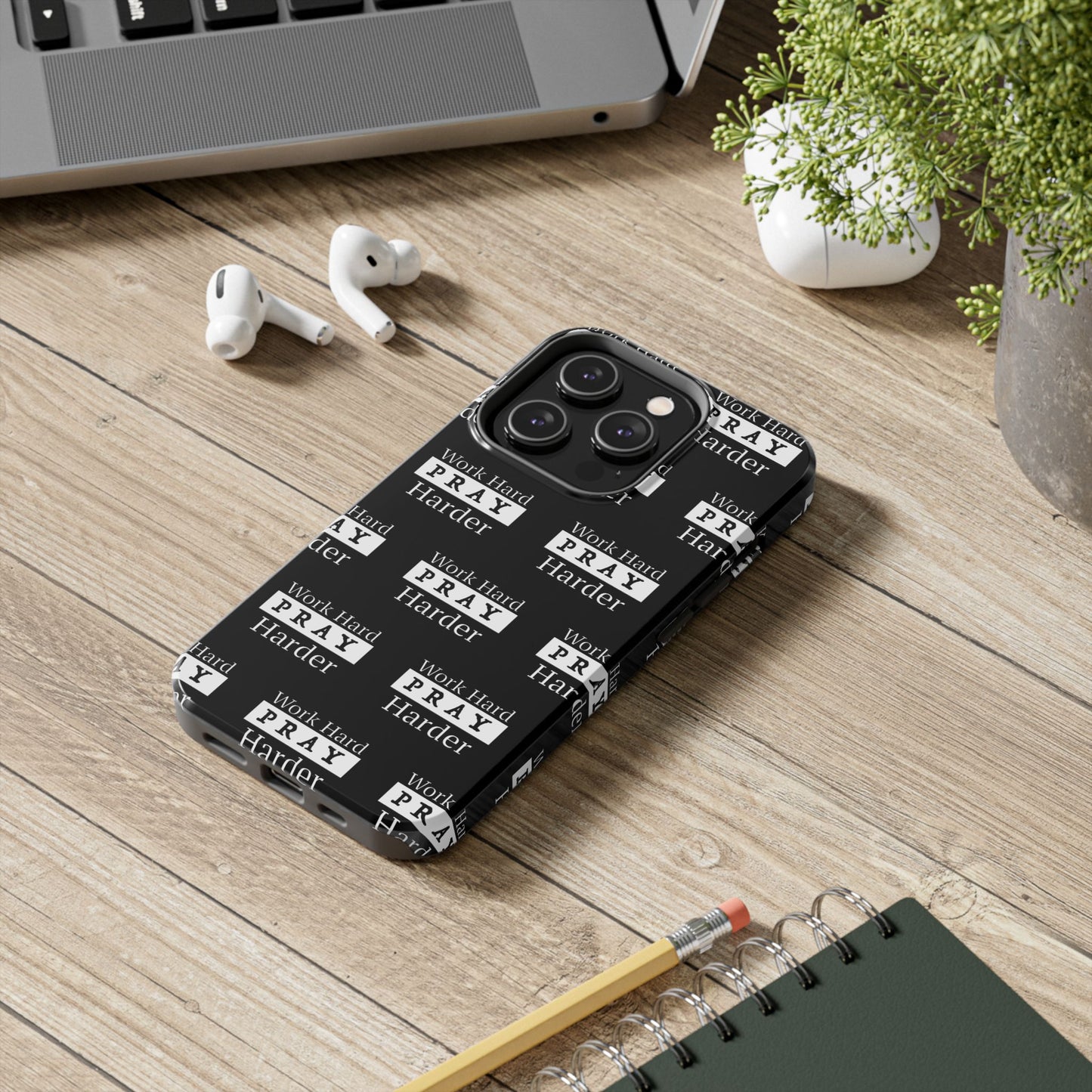 Work Hard iPhone Phone case (black)