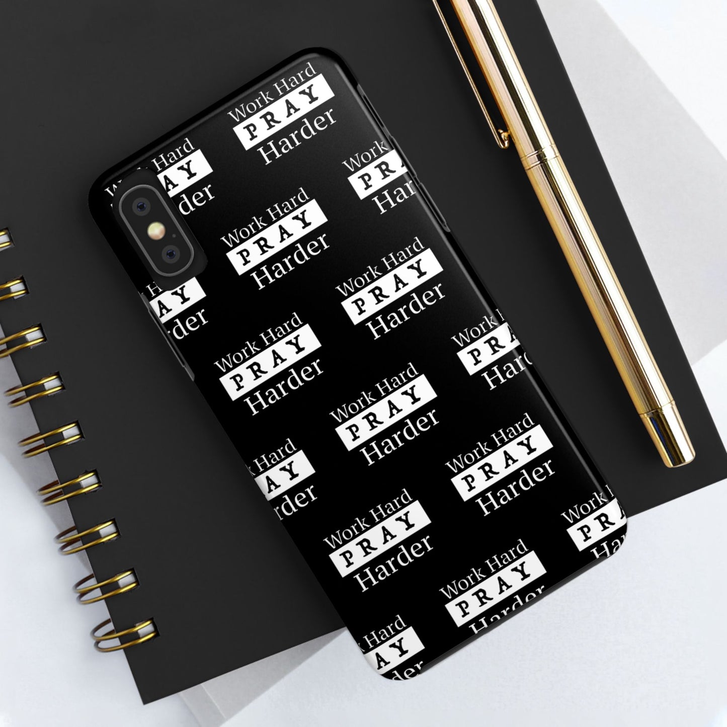 Work Hard iPhone Phone case (black)