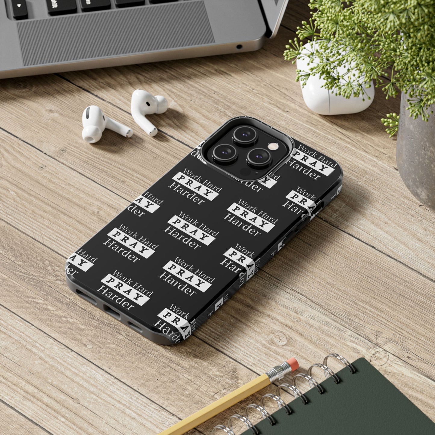 Work Hard iPhone Phone case (black)